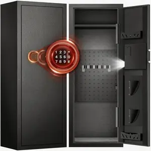 ACTIGER 12-16 Quick-Access Large Long Gun Safe Cabinet Digital Board with Alarm Mode Reaction Lock System Adjustable Shelves Expansion Bolts for Home Office Study Bedroom Closet Security Gift Guide LED Lights