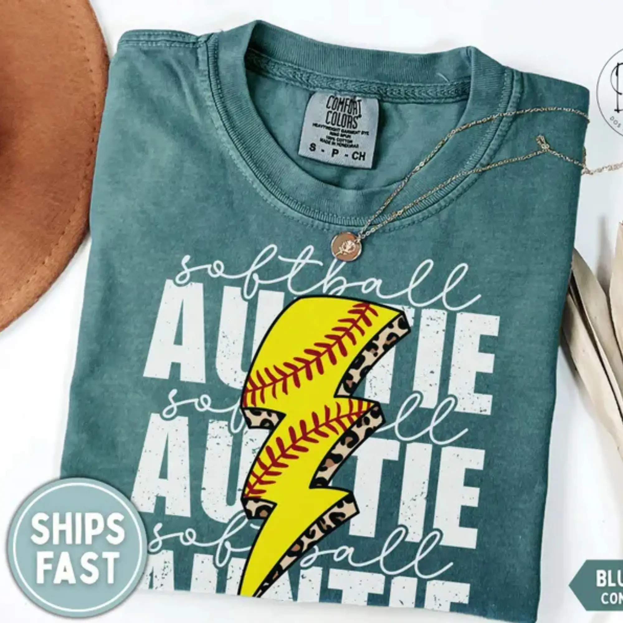 Softball Auntie Shirt Comfort Colors Softball Aunt Lightning Bolt Shirt Softball Auntie Gift Sports Auntie Softball Game Day Tee for Auntie