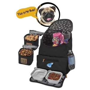212 MAIN ODG80 Lightweight Dog Weekender Travel Backpack - Black, Airline Safe, Quilted Fabric, Functional Storage, Built-In Waste Dispenser, Carry-On, Lightweight Compartments, Ultra Lite, Carry-On Backpacks, Lightweight Compartments Backpacks