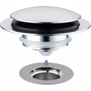 Chrome Plated Universal Tub Dain Stopper, Hidrop Pop Up Bath Drain Tip Toe Bathtub Drain Stopper,Conversion Kit Assembly, Replaces Lift and Turn, Tip-Toe and Trip Lever drains for Tub, EZ Install