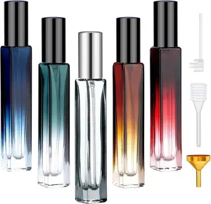 5-Pack 10ML Portable Perfume Travel Refillable Atomizer Sprayer Set with Refill Tool & Leak-Proof Design for Perfume Cologne Dispenser