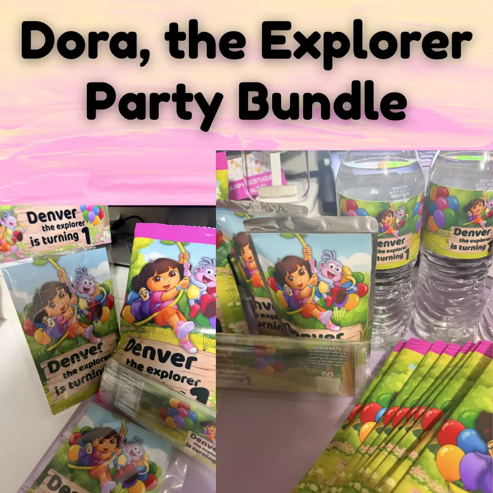 Dora the Explorer Party Favor Bundle – Personalized Birthday Set (Dozen Pack)