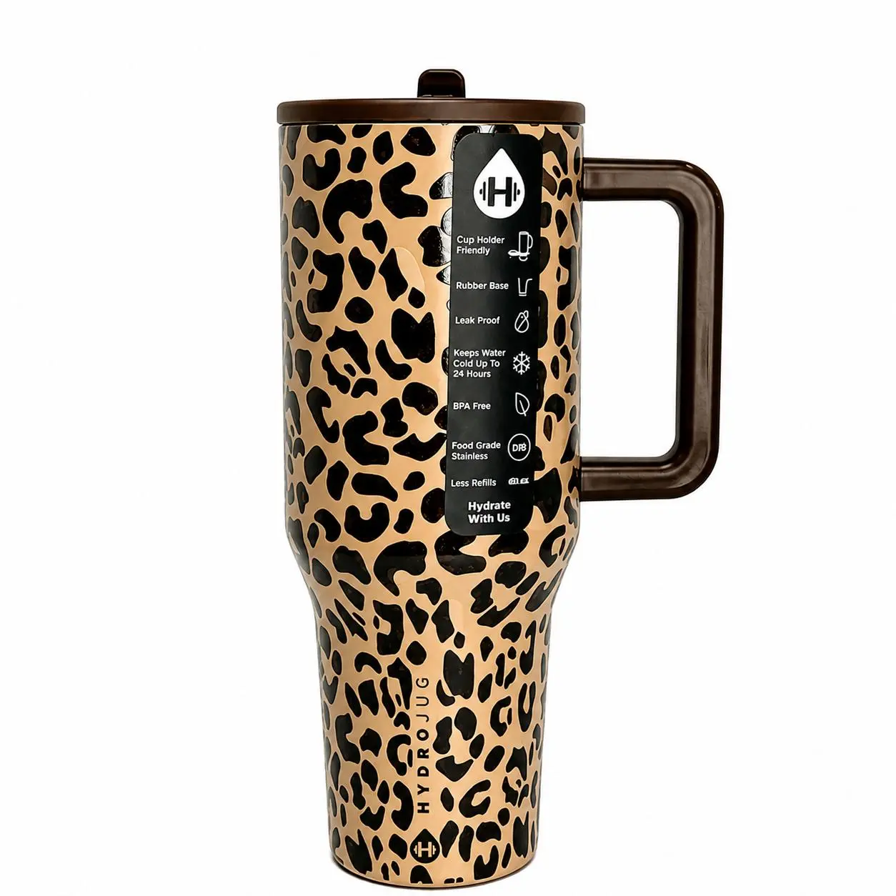 HydroJug "Traveler" Series 40oz (1183ml) Stainless Steel Insulated Portable Water Bottle Flask - Reusable Beverage Vacuum Flask for Adults, 7-12hr Temp Retention, Handle, Flip-Straw Lid, Car Cup Holder Compatible, Leak-Proof, Non-Slip Base, Flasks, Tumble