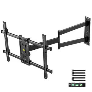 Forged long arm tv stand for 32 - 75 inch tv - single stud design, easy to install - 33 inch smooth extension, swivel, tilt, max VESA 600x400 mm, 110 lbs lgoled tv cart tv stand, outdoor RV full motion tv stand,OLED tv stand, portable tv,rollable tv stand