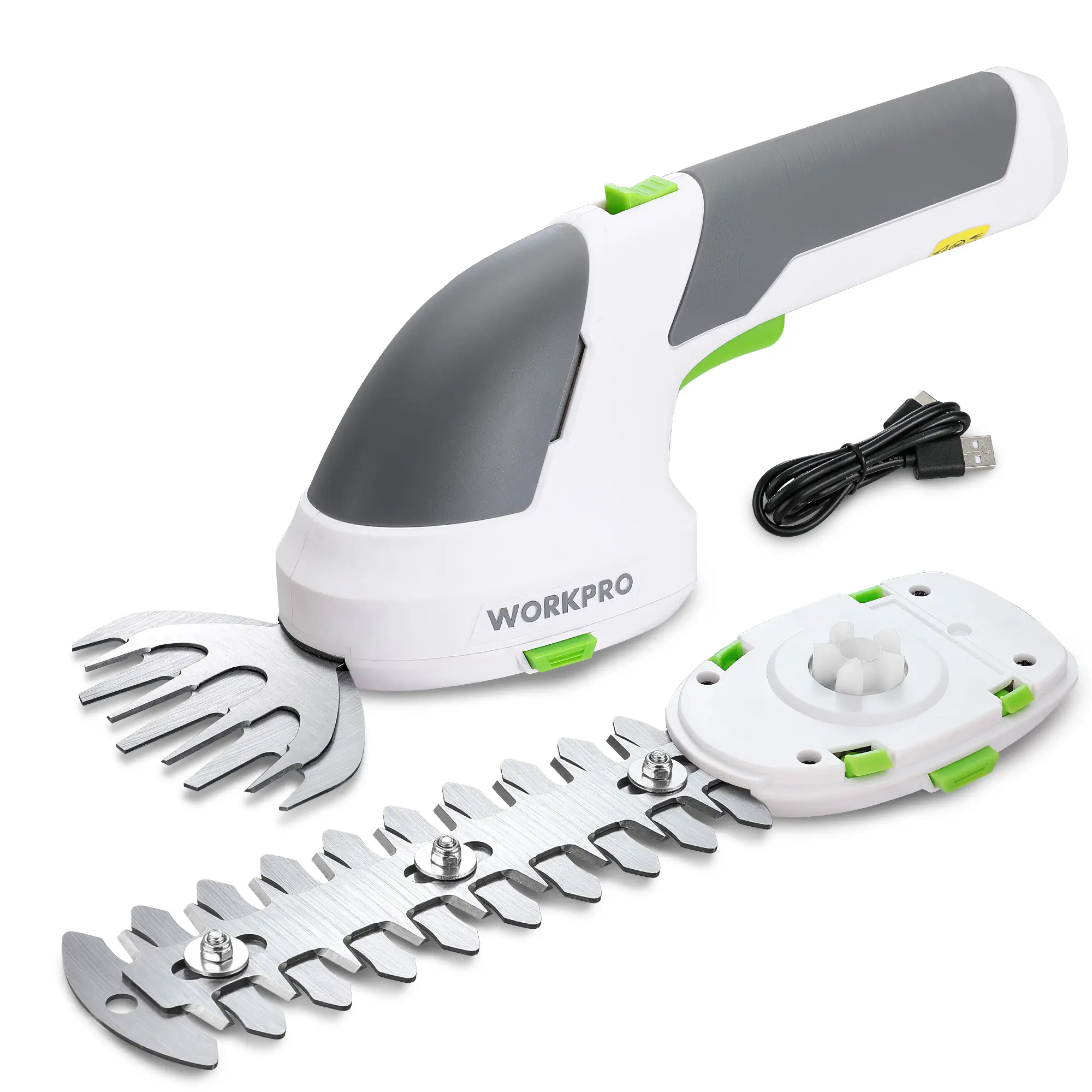 #fathersdaygift WORKPRO Cordless Grass Shear & Shrubbery Trimmer - 2 in 1 Handheld 7.2V Electric Grass Trimmer Hedge Shears/Grass Cutter Rechargeable Lithium-Ion Battery and Type-C Cable Included