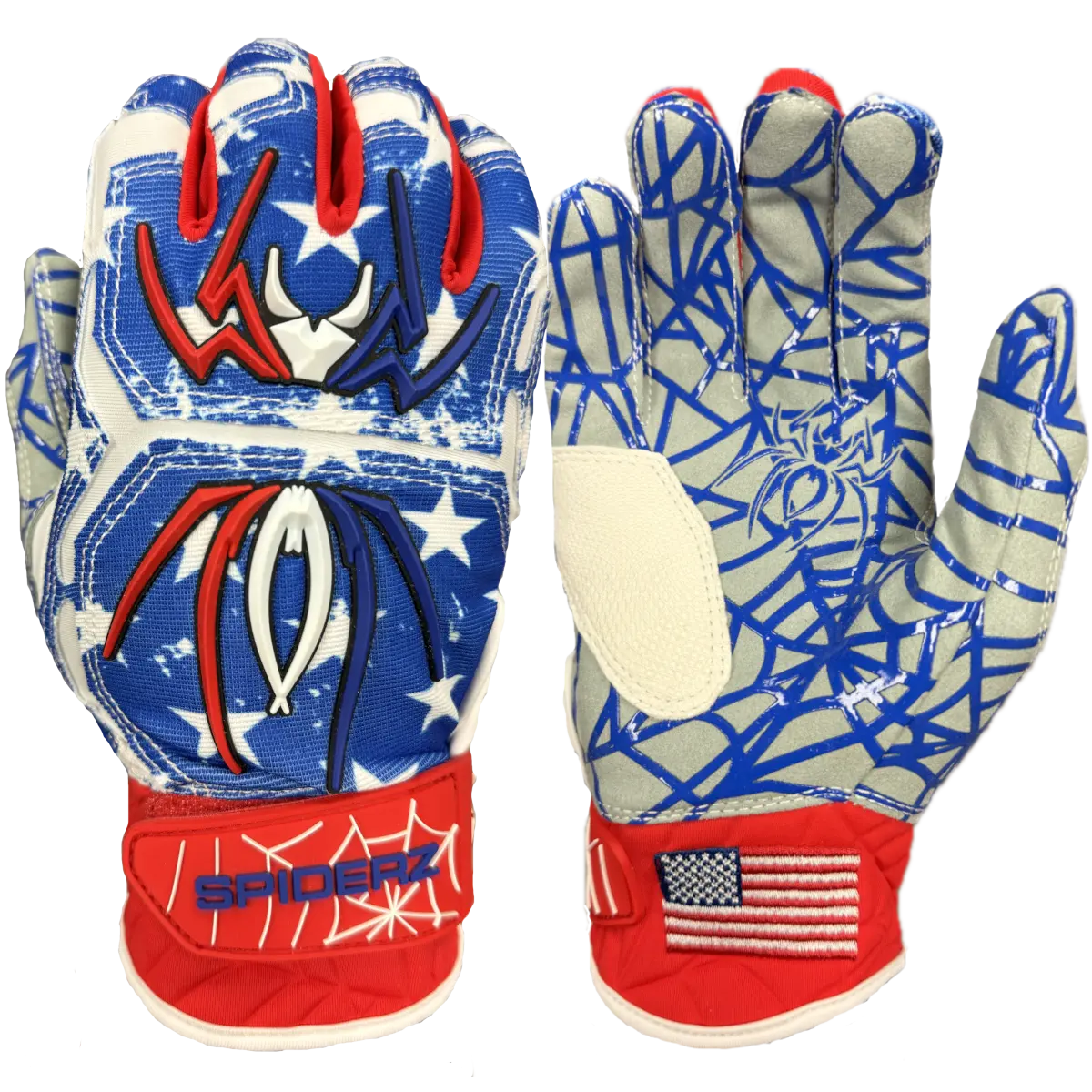 Spiderz HYBRID Batting Gloves - USA Flag