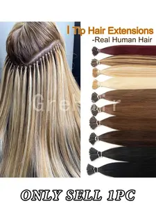 50pcs I Tip Human Hair Extensions, Real Human Hair, Micro Loop Technology, Can Be Permned and Styled, Raw Human Hair