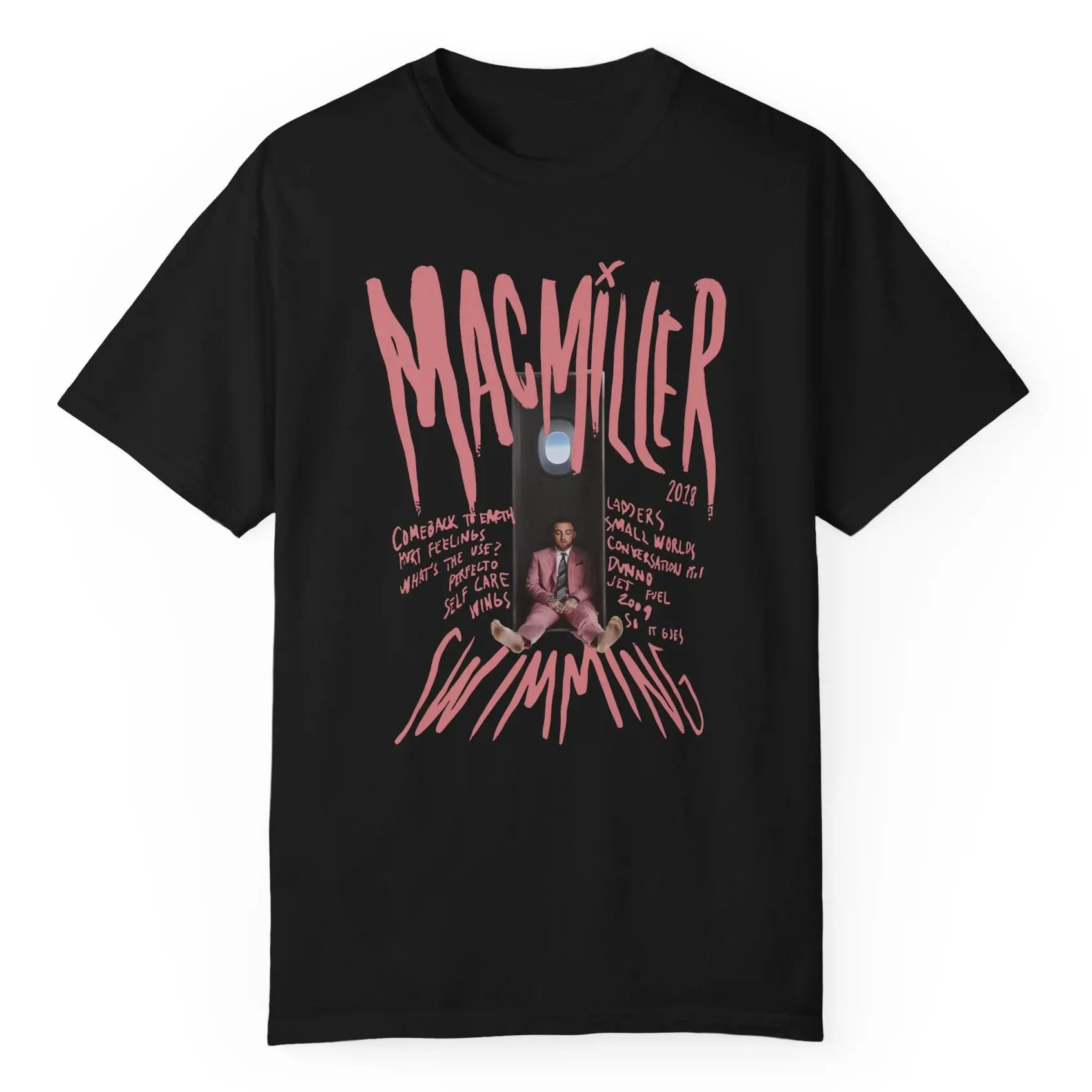 Mac Tee Miller Bootleg Swimming Album Unisex Tshirt, Merch Graphic T-shirt, Hip Hop 90s Vintage Shirt, Vintage Rapper Shirt, Y2k Outfits Top Menswear Streetwear Cotton Shortsleeve Crewneck
