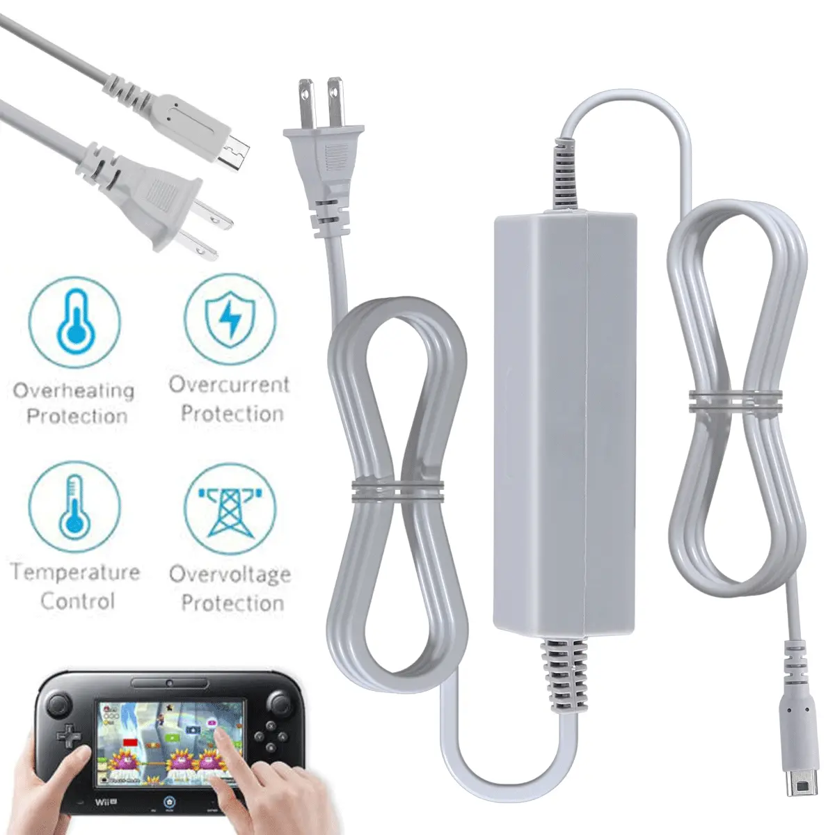 AC Adapter Charger with Power Supply Cord Cable, Gaming Console Accessories for Nintendo Wii Home Console Gamepad, US Plug,back to school,back to school haul
