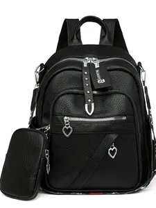 Women's Fashion Soft Leather Backpack, Casual Commuter Book Bag, Large Capacity Middle Aged Mom Backpack, 2026 New Style, Durable Backpack, Stylish Daypack