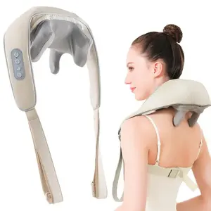6D Heat Massage Machine, Electric Neck & Back Massager, Neck Shoulder Relaxer, Auto Shutdown After 15 Min, Portable Lightweight Deep Tissue Reliever for Home Office Car Use