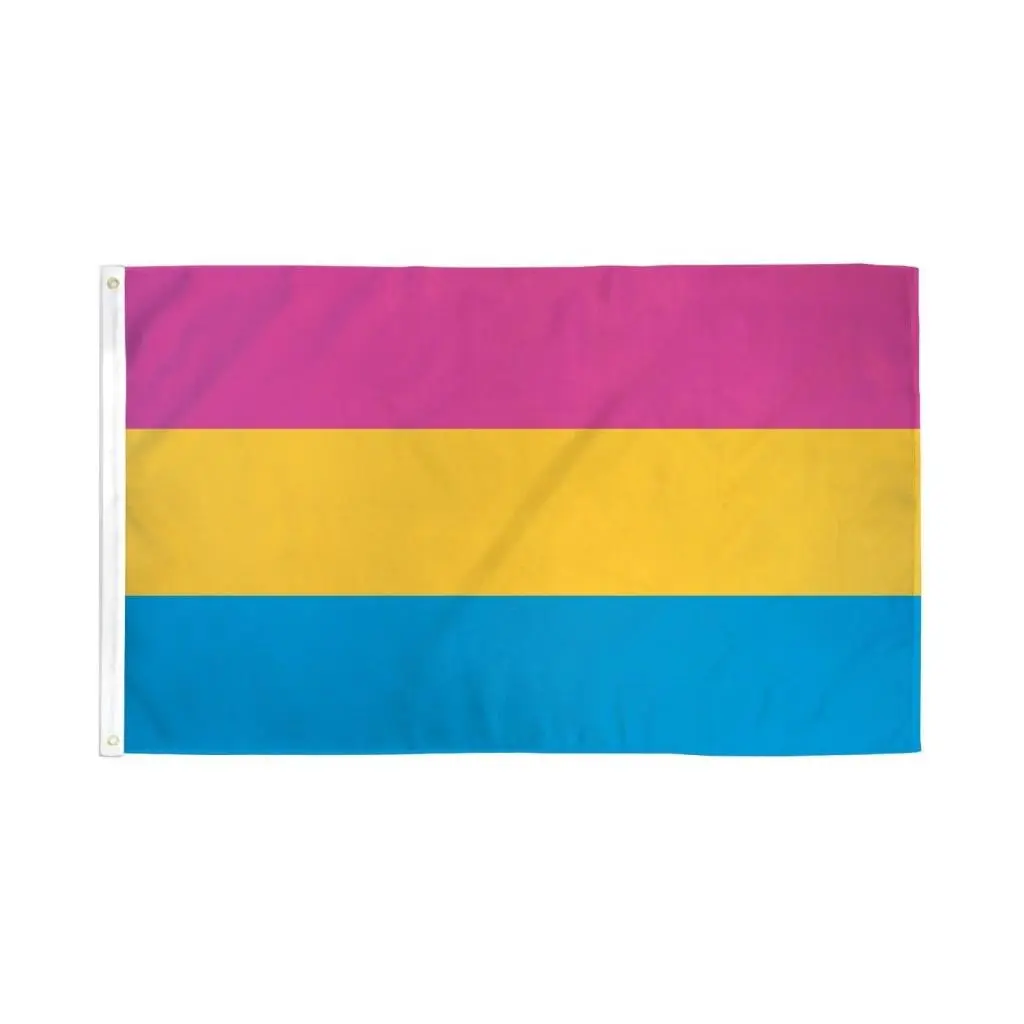 Pansexual Flat Flag - 3x5ft UltraBreeze Print, Bold Vivid Synthetic Banner, Durable Fade-Resistant, Visible on Both Sides, Party Decor for Home Displays & Low-Wind Outdoor Use