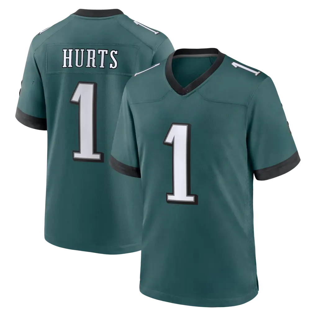 Unisex Football inspired by Philadelphia Team Hurts 1 Tops Alternate Game Jersey - Kelly Green