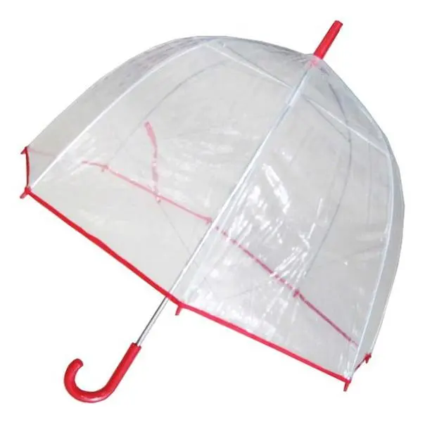 212 MAIN Reinforced Dome-Shaped Transparent Umbrella - Sturdy Pre-Sewn Trim Rain Protection Accessory for Home Supplies, Reinforced Umbrella