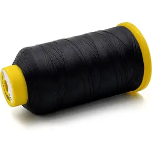 1500 Yards Bonded Nylon Heavy Duty Thread # 69 T70 Size 210D/3 for Sewing Leather;Weaving Hair;Upholstery and Beading Color Black