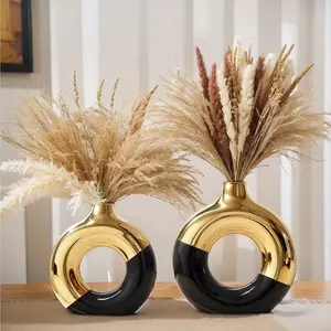 Modern Boho Vases for Home Decor, Perfect for Living Room Coffee Table, Decorative Flower Vase, Modern Ceramic Vase, Cylinder Vases