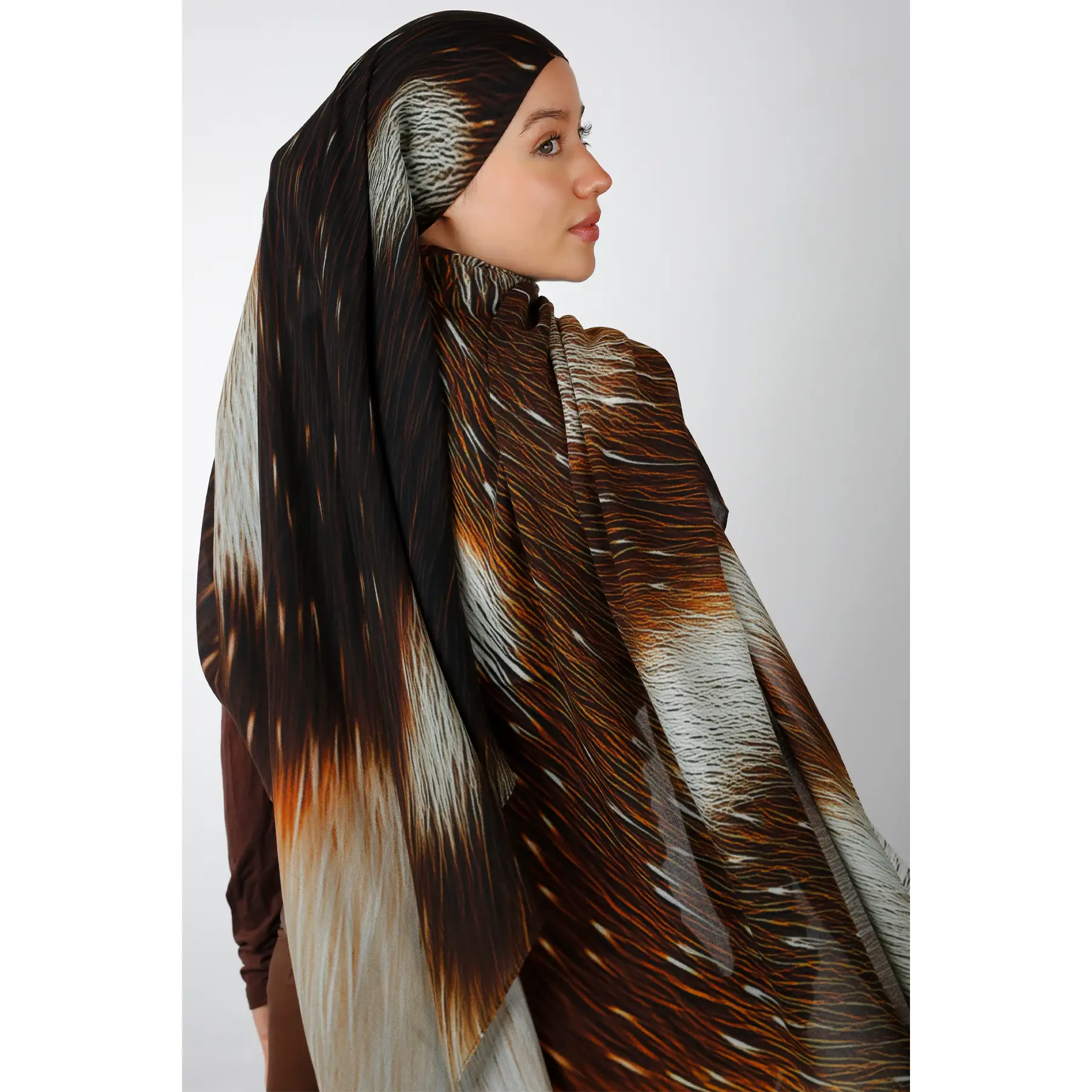 Sika Deer Print Modal Hijab