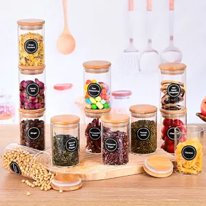 Modern Glass Spice Jars with Bamboo Lids – Beautiful Kitchen Storage