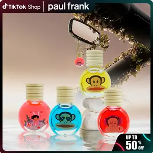 Paul Frank Julius Monkey Car Air Freshener 10ml - Universal Hanging Oil Diffuser with 4 Fragrances Long Lasting Aroma for Cars & Home Premium Plant Essential Oils Alcohol Free Safe for Kids & Pets