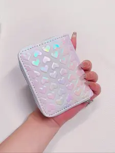 Valentine's Day Gift, Cute Heart Short Wallet, Multi-Card Slots, Small Fresh Style, Perfect for Couples and Women On-The-Go