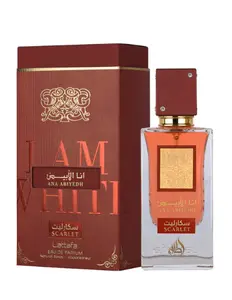 Lattafa Ana Abiyedh Scarlet Unisex Eau De Parfum, 60 ml-2.04 fl oz Alcohol Base, Bold Elegant Captivating Floral Fragrance with Orange, Bergamot & Musk Notes, Great Scent