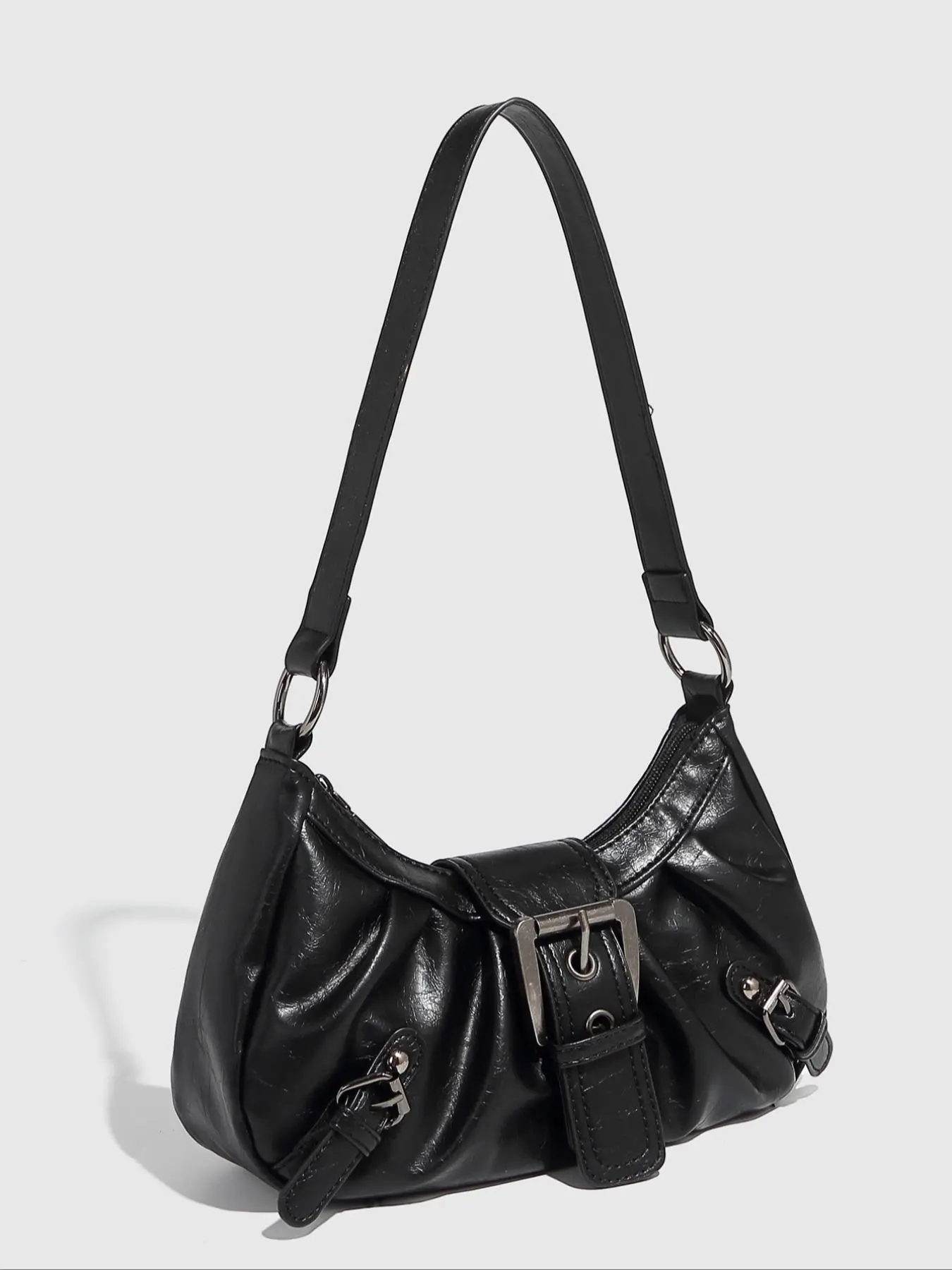Women's Y2k Solid Color Shoulder Bag, 2024 New Style Fashionable Pu Leather Underarm Bag for Daily Used, Casual Trendy Versatile High-quality Daily Commuting Bag