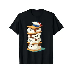 Ghostbusters Stay Puft Marshmallow Men S'mores Stack T-Shirt Soft and breathable for all seasons and a good fit Comfortable leisure sports Halloween Christmas gift