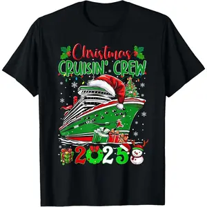 Christmas Cruisin Crew 2025 Matching Family Cruise Holiday T-Shirt