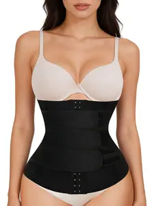 Women's High Elastic Knit Waist Cincher Shapewear Underwear, Adjustable Three-Row Buttons, 9 Steel Bones Support, Dual Pressure Easy Adjust