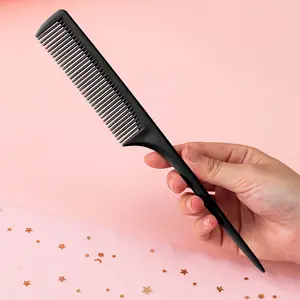 1 Piece Carbon Fiber Hair Comb – Premium Black Styling Comb for Women & Men, Fine or Wide Tooth Options, Teasing & Parting Comb for All Hair Types, Random Style Shipment