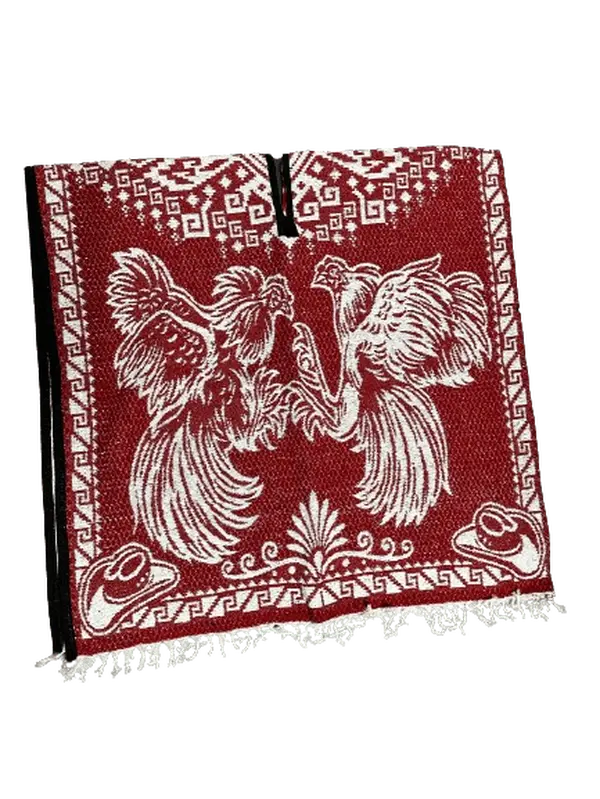 Unisex Adult Roosters Fighting Poncho / Gaban