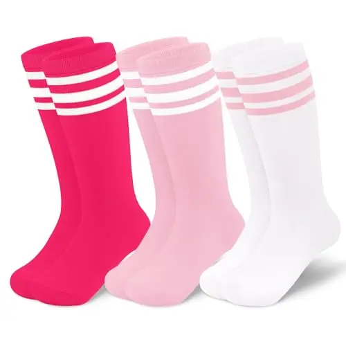 3 Pack Pink/White, Hot Pink/White, White