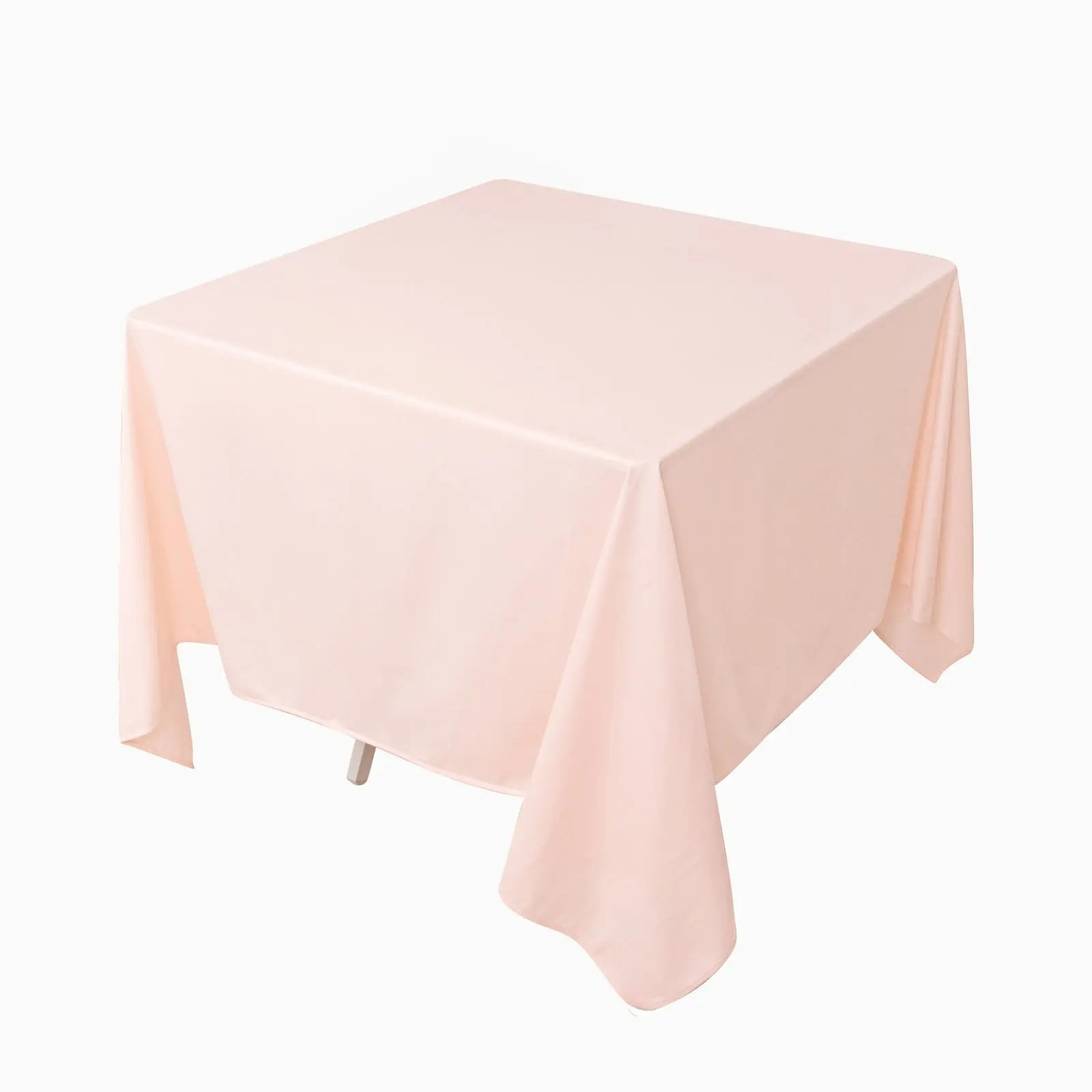 70"x70" Blush Pink Classic Scuba Square Tablecloth - Wrinkle-Resistant, Stain-Resistant Kitchen Linen for Hotels, Restaurants, Events