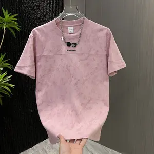 Korean Style Casual Men's Short Sleeve T-shirt Personalized Tie-Dye Design Sense Fashion Tops Men's Half Sleeve T-shirt Men's Fashion Brand