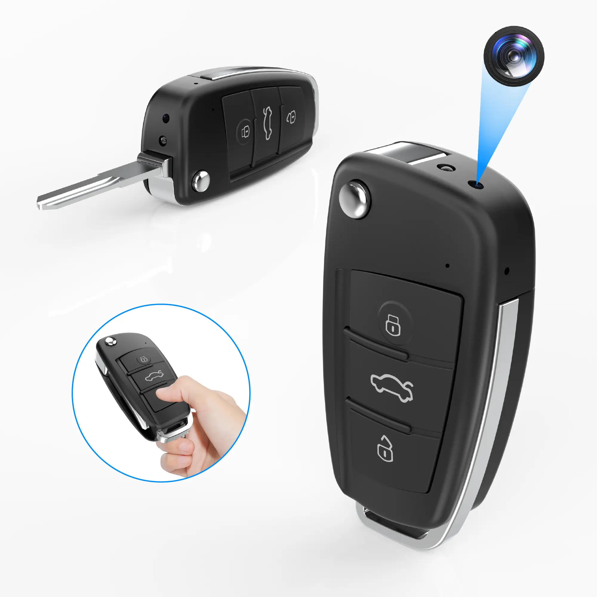 64GB Car Key Nanny Cam - HD 1080P HD Resolution Security Camera with Motion Detection for Pet Monitoring, Functionality Security Cameras & Systems