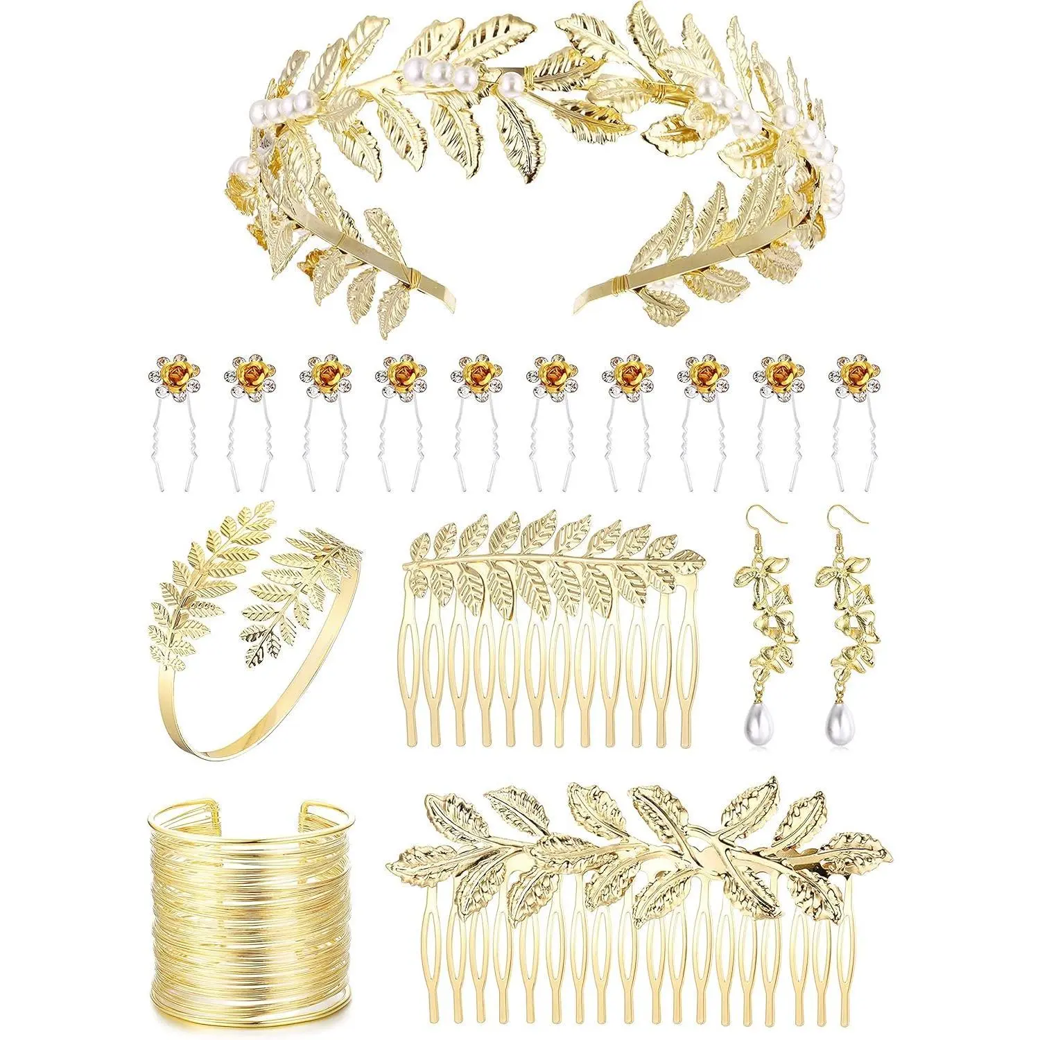 FASACCO Goddess Costume Greek Goddess Accessories Toga Costume Cleopatra Costume for Women Summervibes Cosplay