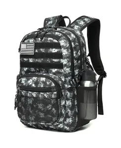 Wotony 25L Military Tactical Backpack for Men Army 3 Days Assault Pack Bag with Molle System Backpack Tactical for Outdoor Adventures (Black, 18inch)