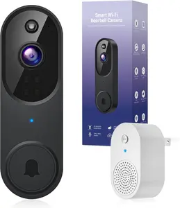 1080p Video Doorbell Camera  with Chime, AI Human Detection, 2-Way Audio, FHD Live View, Wire-Free, Night Vision, Cloud Storage,  , Indoor Outdoor  (Black)