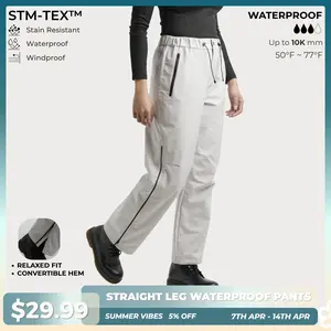 PUFFIT STM-TEX  Relax Fit Straight Leg Waterproof Pants With 2 Side Zip Hem, Lightweight, Breathable & Eco Fabric,Work, Walk & Outdoor Ready,Comfort Fit,Hiking,Casual Fitted Style