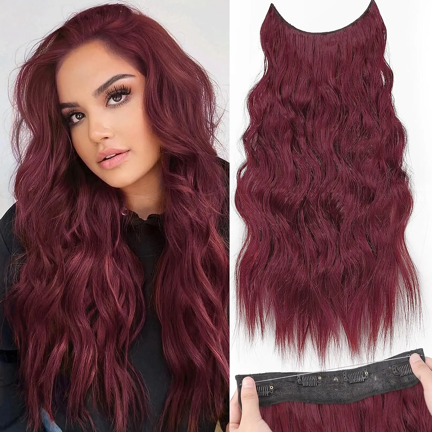 Halo Hair Extensions Invisible Wire Clip on 20、24 Inch