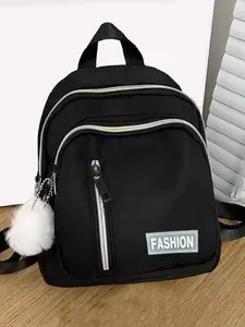 Women's Nylon Backpack with Adjustable Straps Zipper and Front Pocket Fashion Travel Crossbody Bag for Work and Daily Use
