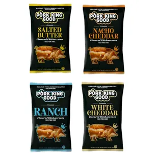 pork king good 4-pack salted butter, Nacho Cheddar, ranch, white cheddar