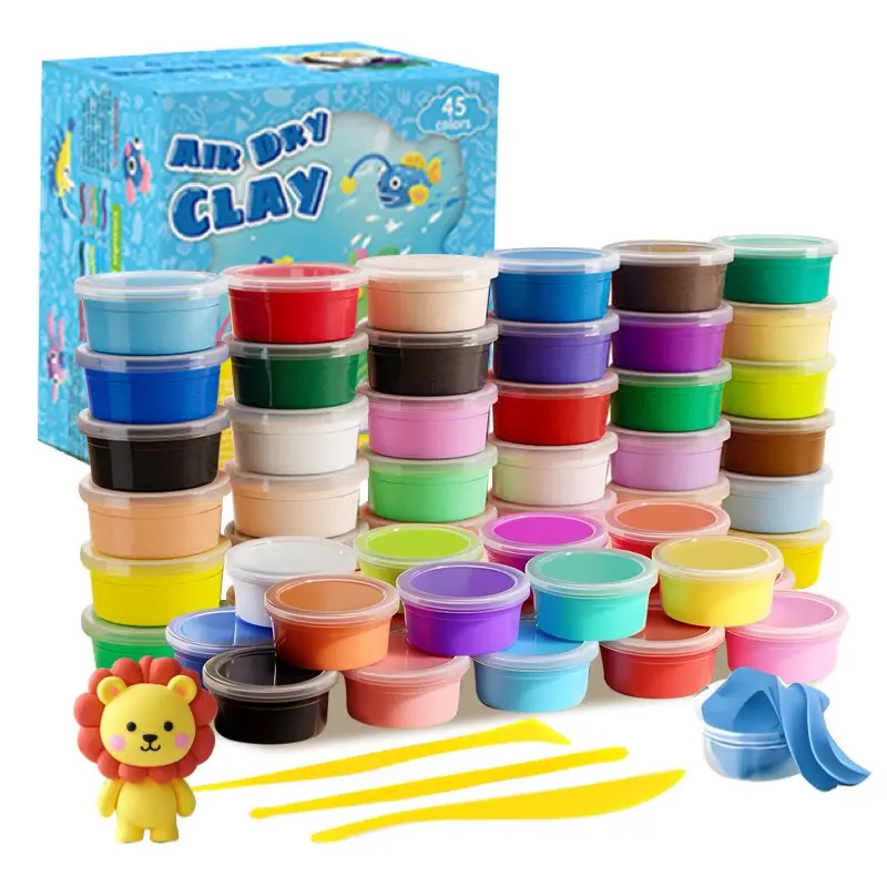 Ultra-Light Air-Drying Sculpting Clay Art Kit for 3-8 Years Kids - Carving Tool Included, Easy-Molding for DIY Handmade, Christmas/Birthday Gift for Boys & Girls (Toys & Hobbies DIY Pottery Supplies), Pottery Clay