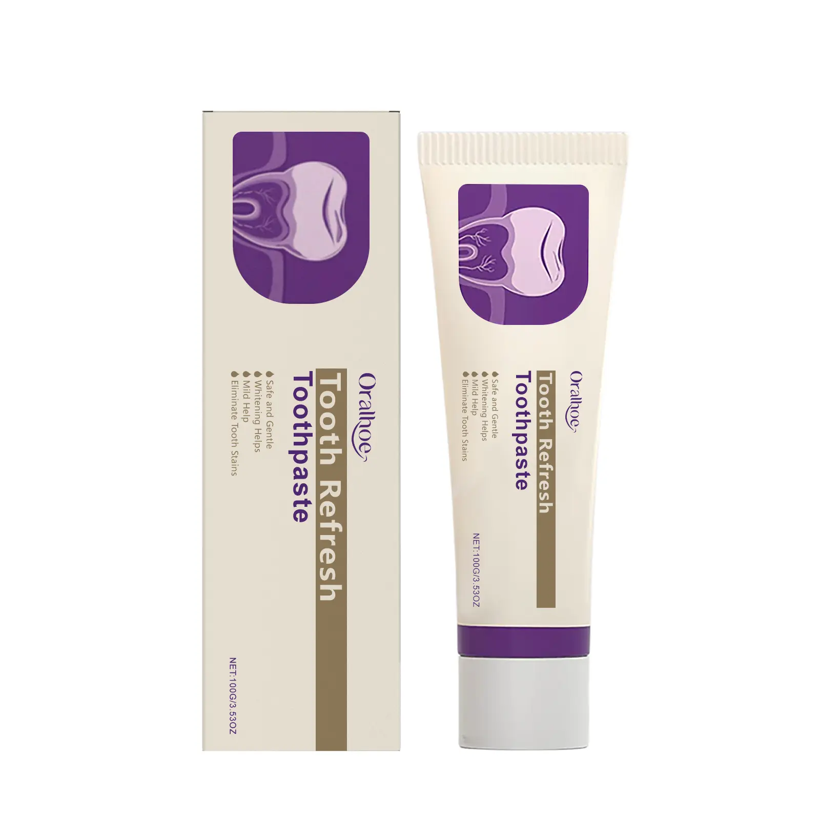 Oralhoe Brightening Toothpaste with Hydroxyapatite & Menthol for Shiny Teeth Gentle Cleaning Removes Stains Fresh Mint Scent Oral Care coconut whitening color corrector armor Enamel Protector Solution