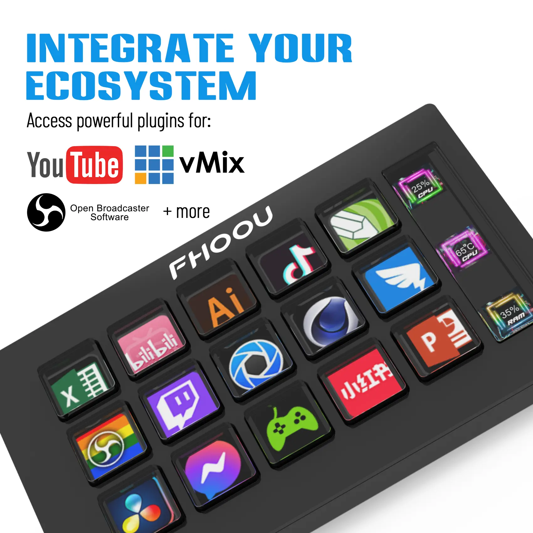 Mirabox 293s Streamdeck Visual 15 Keys Mini Streaming Keyboard Lcd Button Living Controller Button Keyboard Shortcut Pad For Win/Macos Custom Desktop Decoration