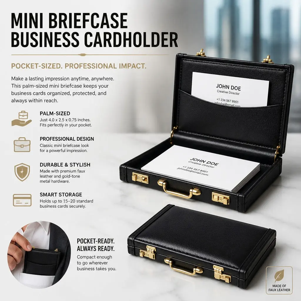 Original 90s Vintage Mini Briefcase Cardholder