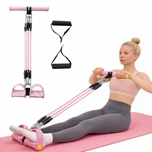 RELIFE REBUILD YOUR LIFE 3-in-1 Multifunctional Pedal Resistance Band Exerciser - Adjustable Resistance Pull Rope, Detachable 4-Tube Elastic Bands, Portable Unisex Full-Body Workout Trainer for Home & Office, Unisex Use