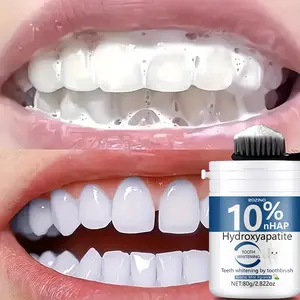 Rozino 10% Hydroxyapatite Whitening Toothpaste, Powder, 80g Mint Flavor, Contains 10% Nhap, Teeth Whitening & Enamel Repair, Travel-Friendly, Teeth Whitener Powder, Teeth Brightener