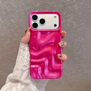 Marble Pattern Wave Phone Case, Shockproof Phone Protective Cover, Phone Accessory Compatible with iPhone 17 Pro Max/16 Pro Max/16/16 Pro/16 Plus/15/15 Pro Max/15 Pro  #LTSBWWhite
