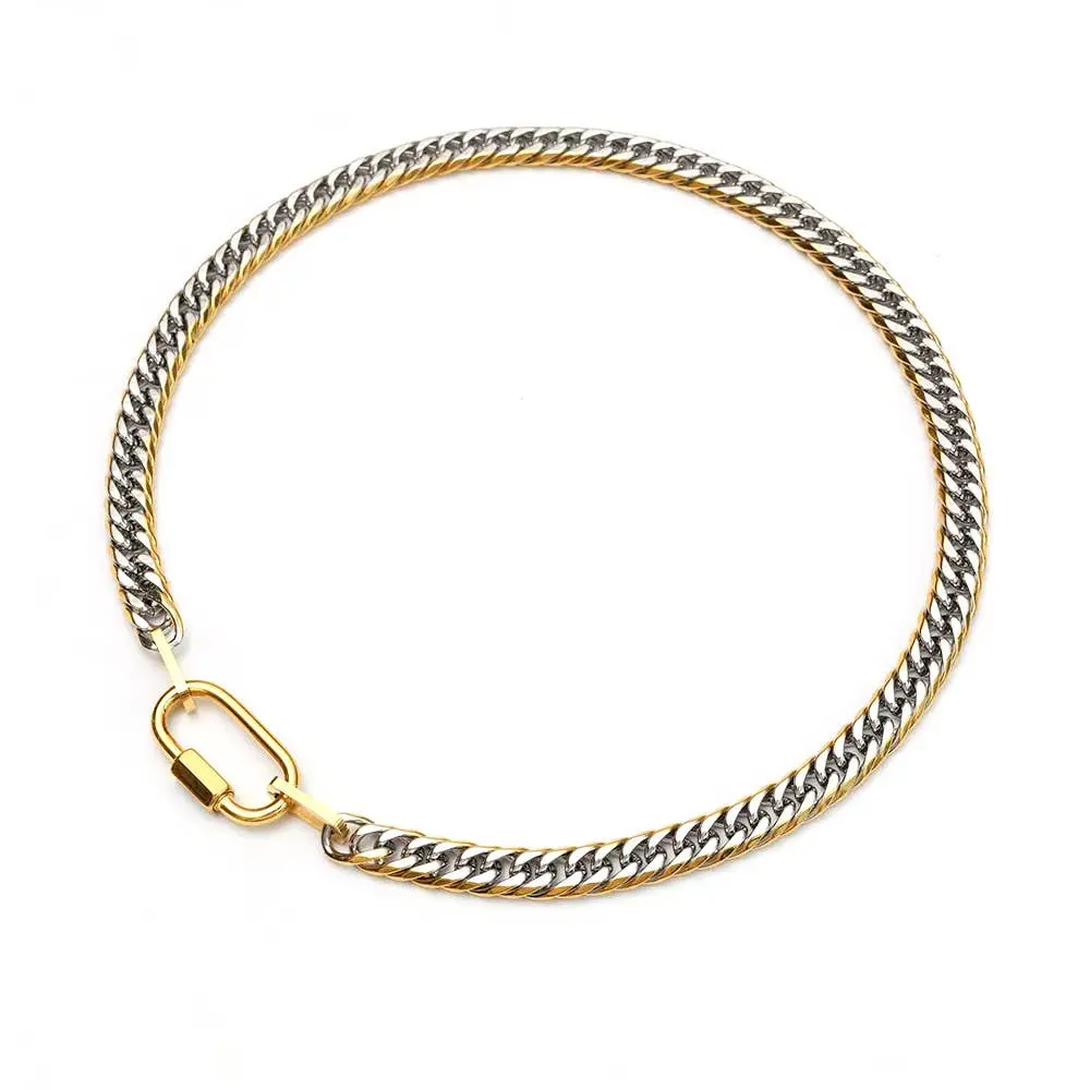 Mixed Metal Carabiner Necklace -Waterproof
